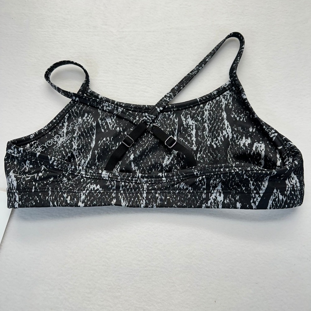 Beyond Yoga Sports Bra Womens S Black Snakeskin Print Adjustable Cross Back 2166 - Picture 2 of 4